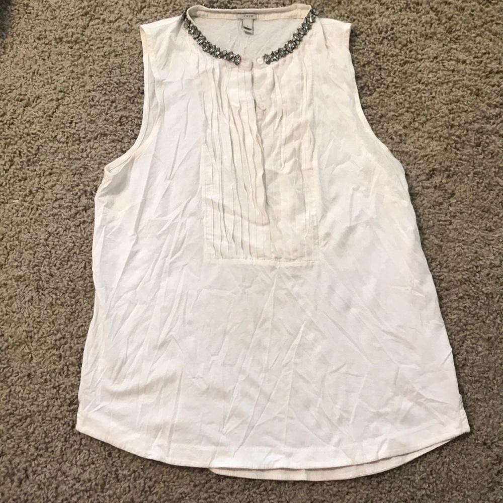 J. Crew Embellished Neck Blouse
